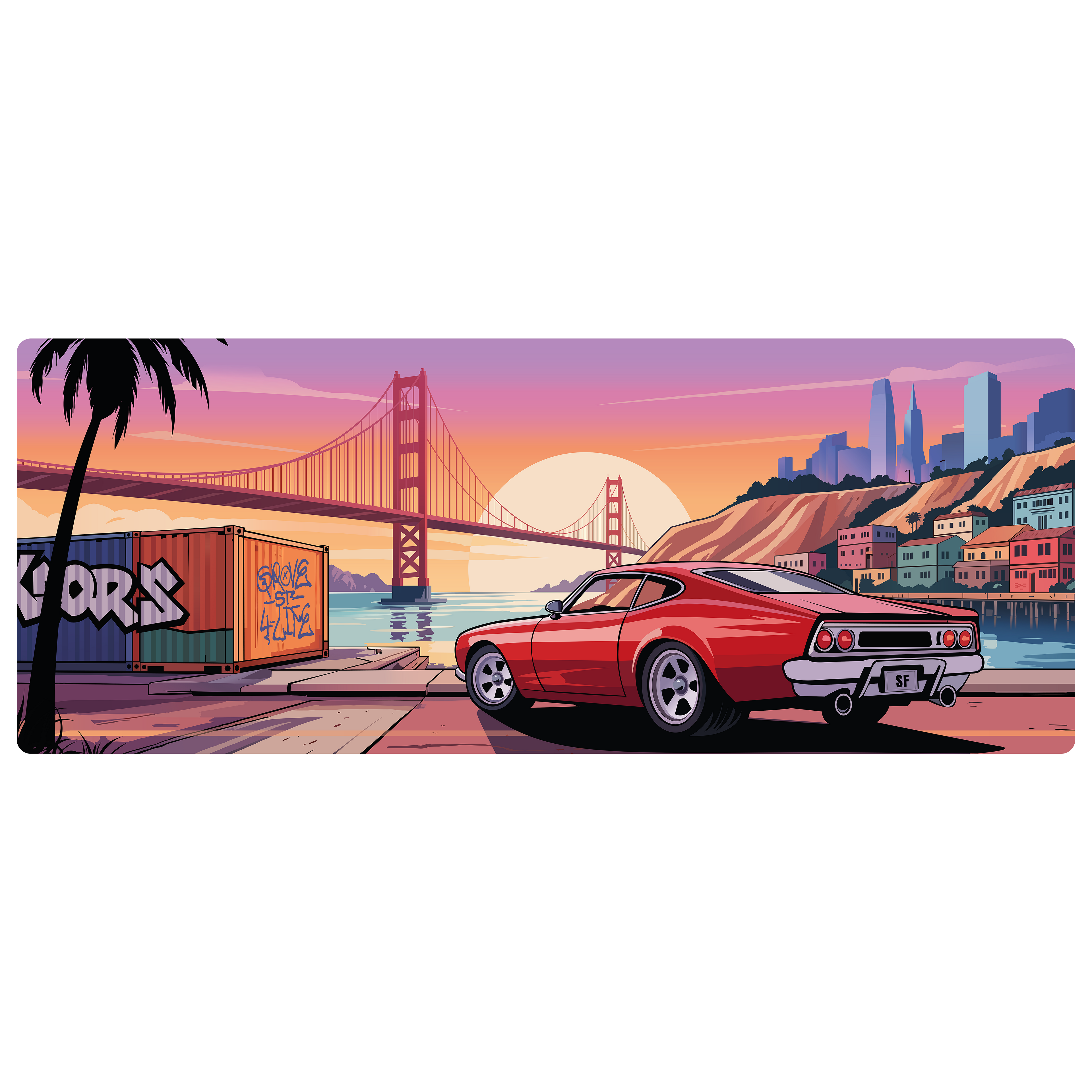 EDYCJA SUMMER+ 🌴 Obszywana podkładka pod mysz San Francisco